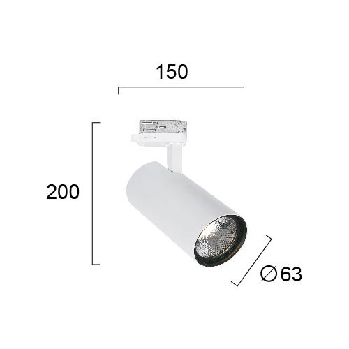 LED Φωτιστικό Αλουμινίου Για Track 4 Αγωγών / 3 Κυκλωμάτων, 15W 1200Lm 3000K, Λευκό Nestor Track VIOKEF