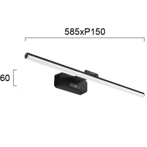 Φωτιστικό LED Μπάνιου Μαύρο 12W IP20 NORRIS - VIOKEF