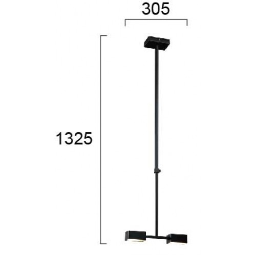 LED Κρεμαστό Φωτιστικό Μαύρο Μεταλλικό 12.6W NOSTO - VIOKEF