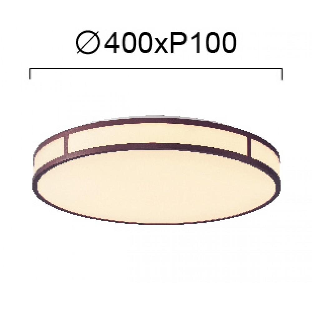 LED Πλαφονιέρα Αλουμινίου Λευκή - Καφέ D:400 40W PIEDRO - VIOKEF