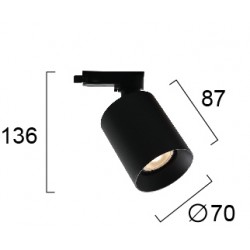 Σποτ Ράγας Μαύρο Τριφασικό 1xGU10 POSTO VIOKEF