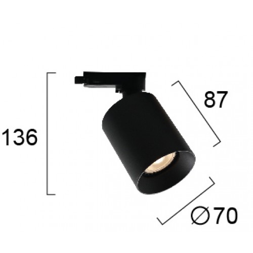Σποτ Ράγας Μαύρο Τριφασικό 1xGU10 POSTO VIOKEF