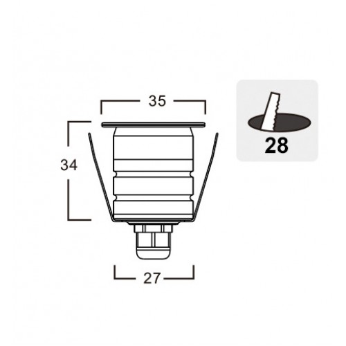 LED Χωνευτό Φωτιστικό Τοίχου Λευκό - 1W 95Lm IP67 ROYAL VIOKEF