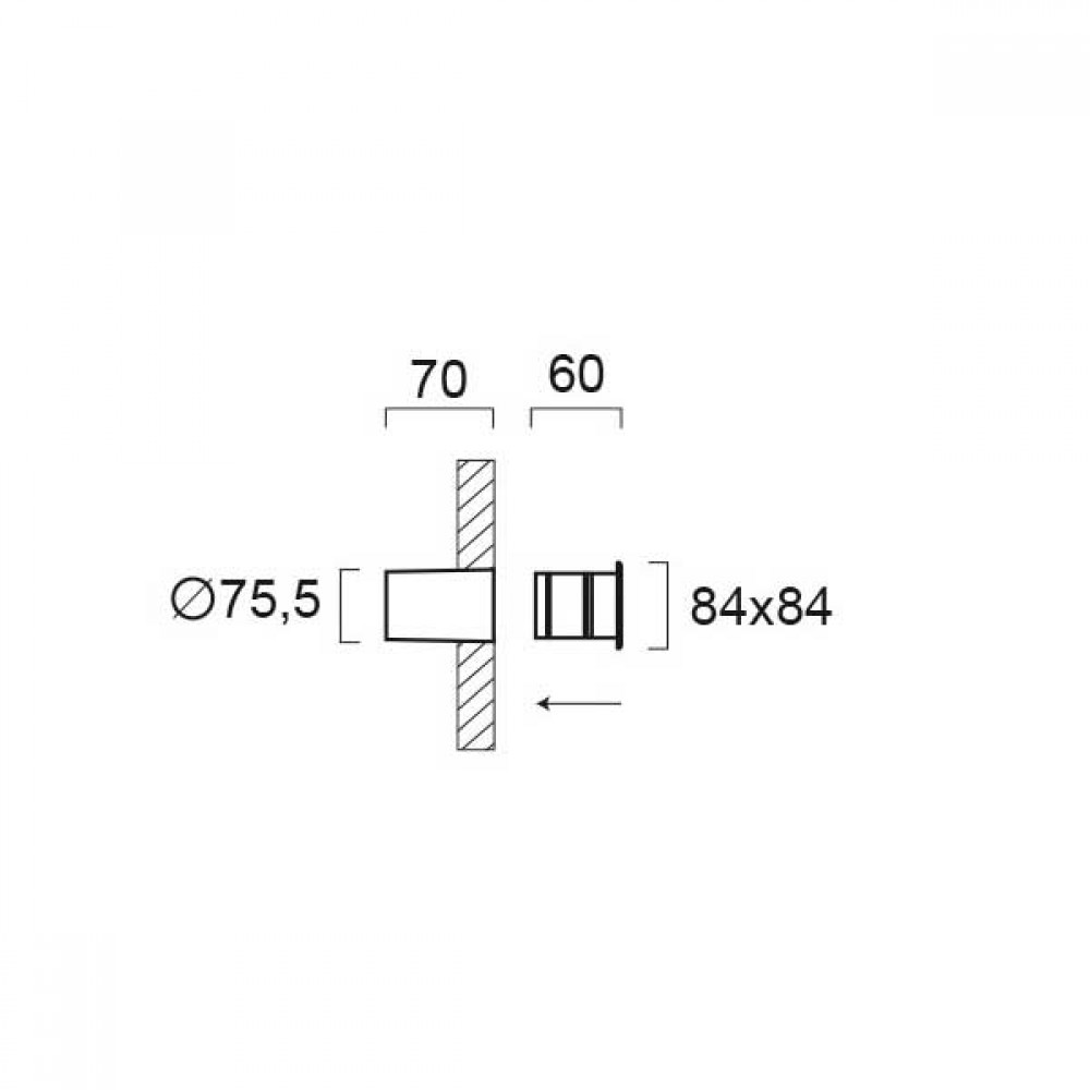 Χωνευτό Σποτ Τοίχου Τετράγωνο Serifos 3W IP54 - VIOKEF