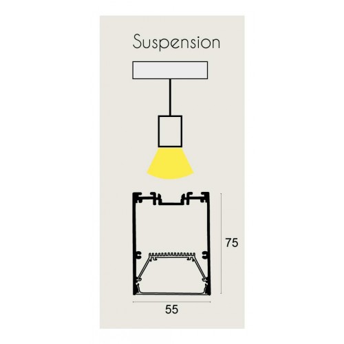 LED Κρεμαστό Φωτιστικό Γραμμικό 59W 2260mm - STATION ULTRA - VIOKEF 