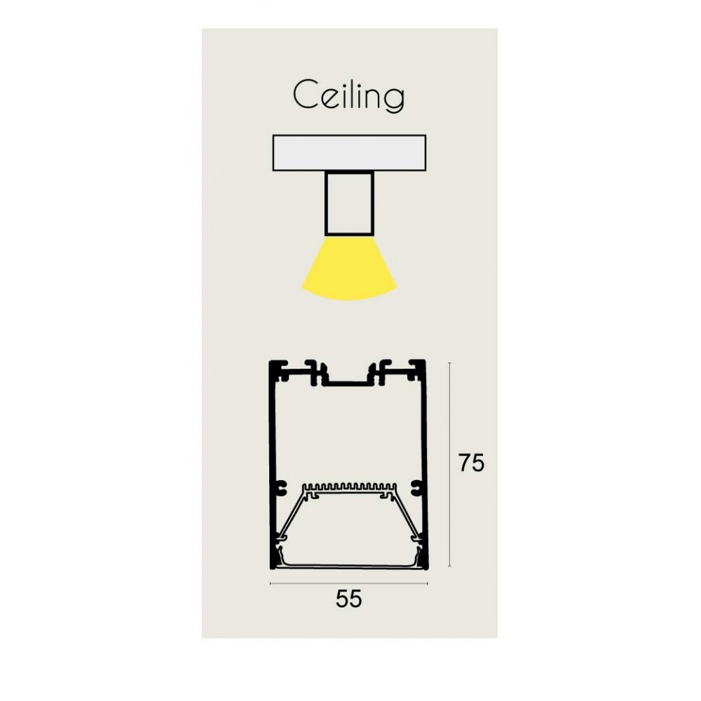 LED Φωτιστικό Οροφής - Πλαφονιέρα Γραμμικό 73W 2820mm - STATION ULTRA - VIOKEF 