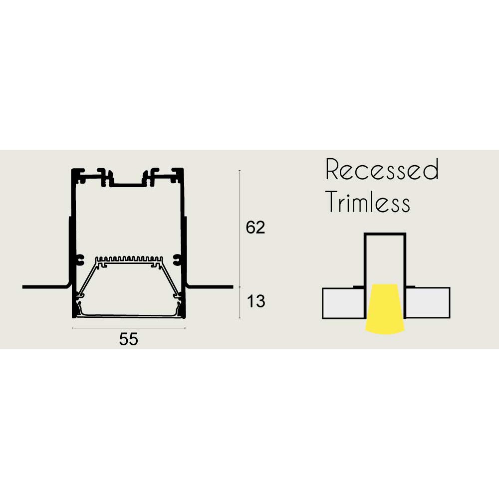 LED Χωνευτό Φωτιστικό Γραμμικό 59W 2260mm - STATION ULTRA - VIOKEF 