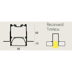 LED Χωνευτό Φωτιστικό Γραμμικό 30W 1140mm - STATION ULTRA - VIOKEF 
