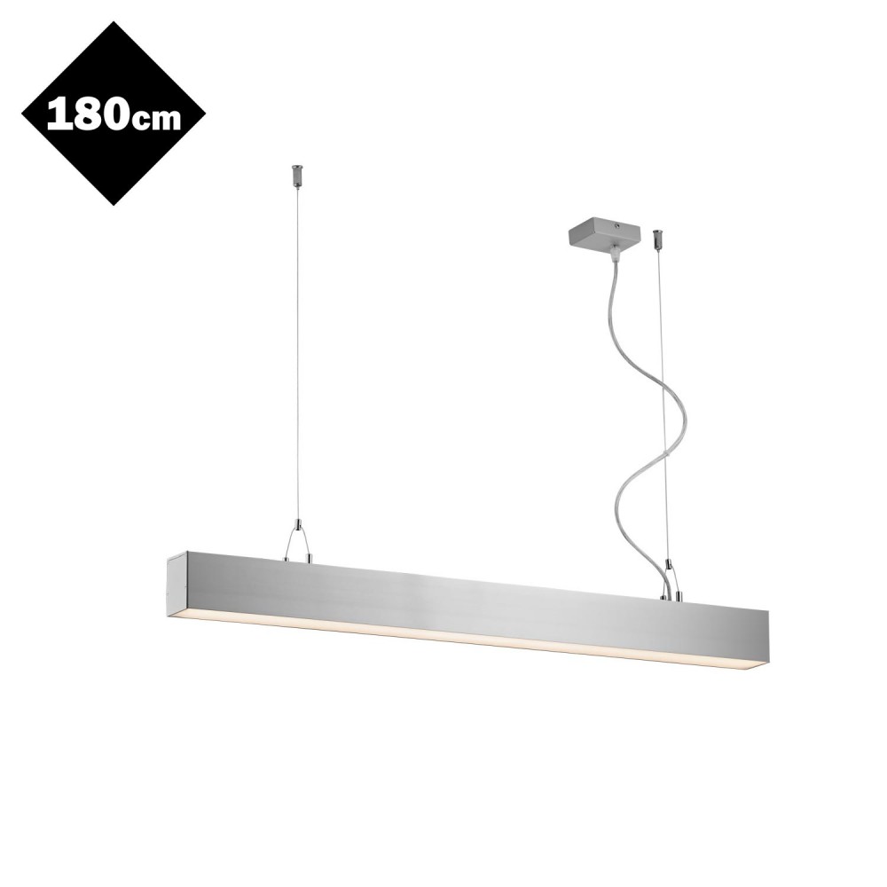 LED Κρεμαστό Γραμμικό Φωτιστικό Σε Χρώμα Αλουμινίου 80W 1800x55mm STATION VIOKEF