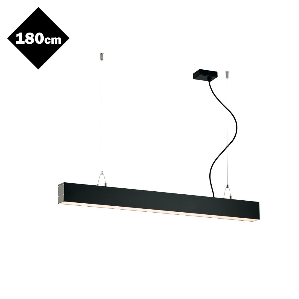 LED Κρεμαστό Γραμμικό Φωτιστικό Σε Μαύρο Χρώμα 80W 1800x55mm STATION VIOKEF