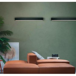 LED Γραμμικό Φωτιστικό Τοίχου Σε Μαύρο Χρώμα 30W 890x55mm STATION VIOKEF