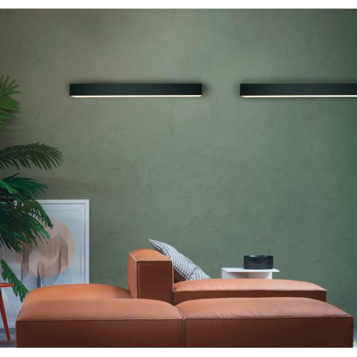 LED Γραμμικό Φωτιστικό Τοίχου Σε Μαύρο Χρώμα 60W 1480x55mm STATION VIOKEF