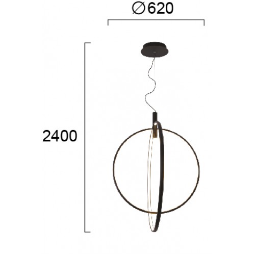 LED Κρεμαστό Φωτιστικό Δίφωτο Μαύρο 43W STEP - VIOKEF
