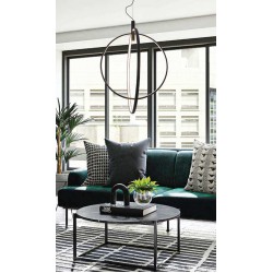 LED Κρεμαστό Φωτιστικό Δίφωτο Μαύρο 43W STEP - VIOKEF