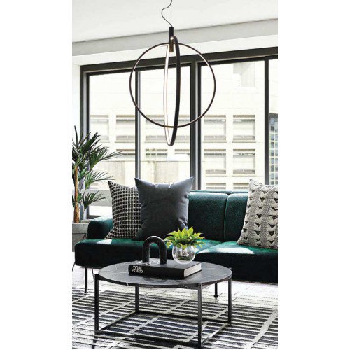 LED Κρεμαστό Φωτιστικό Δίφωτο Μαύρο 43W STEP - VIOKEF