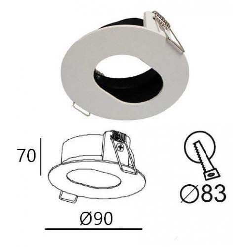 Λευκή Pin Hole Βάση -Απαιτείται LED Module - TOP-SPOT Viokef