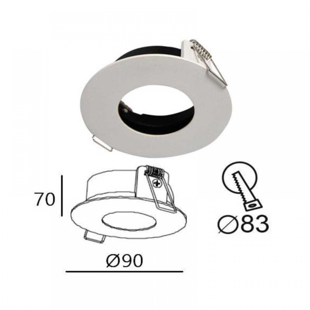 Λευκή Oval Βάση -Απαιτείται LED Module - TOP-SPOT Viokef