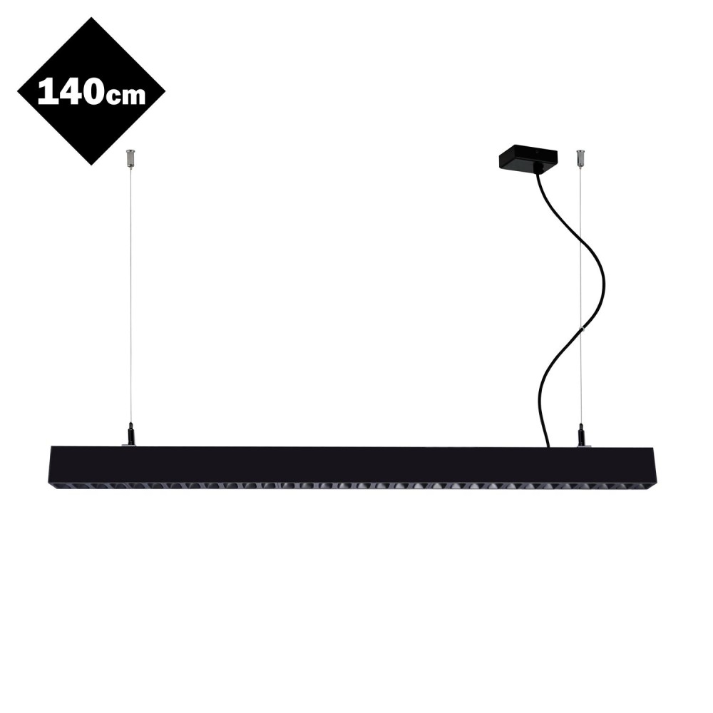 LED Κρεμαστό Γραμμικό Φωτιστικό Σε Μαύρο Χρώμα 36W 1410mm Με Διακόπτη Επιλογής Απόχρωσης Λευκού - TOPLINE VIOKEF