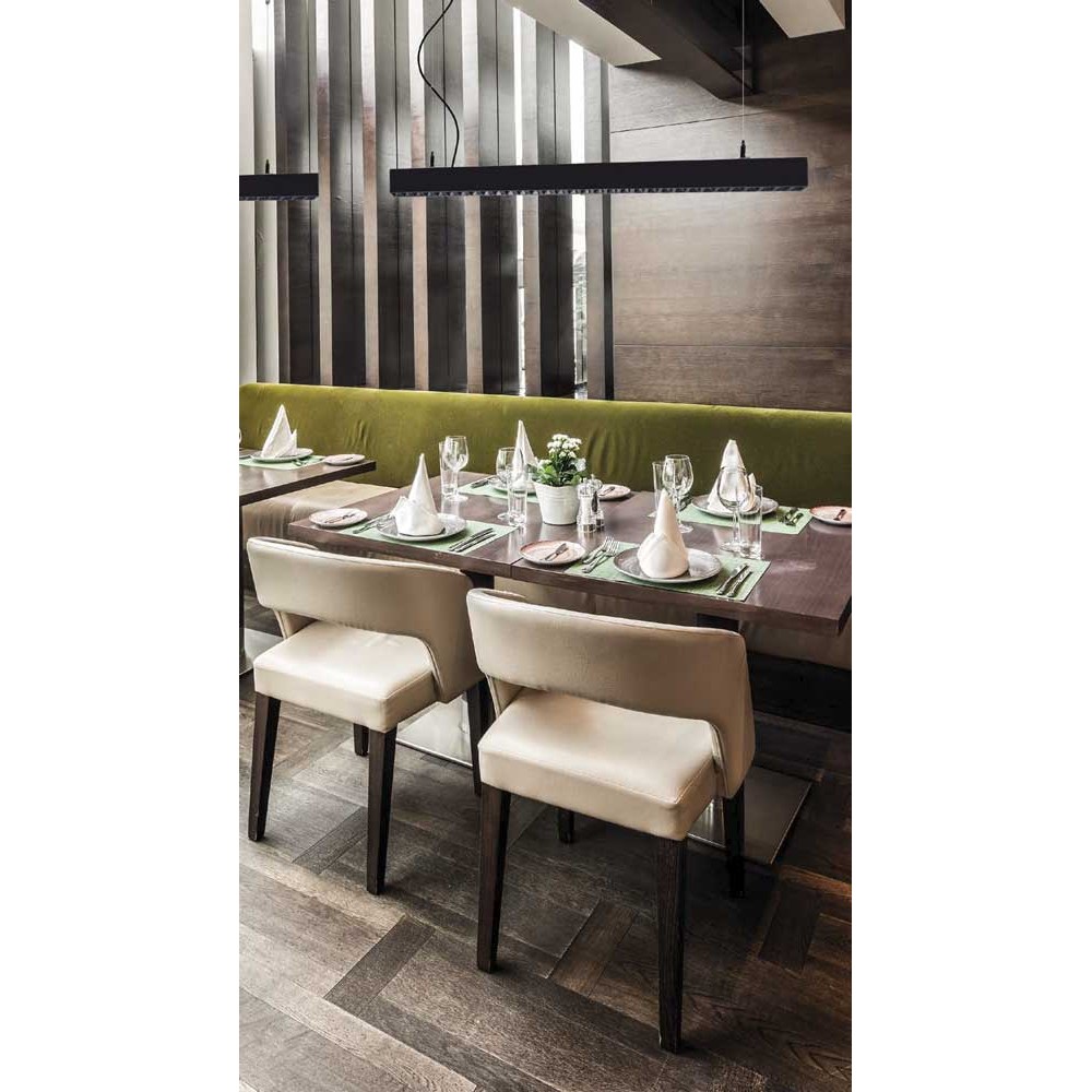 LED Κρεμαστό Γραμμικό Φωτιστικό Σε Μαύρο Χρώμα 36W 1410mm Με Διακόπτη Επιλογής Απόχρωσης Λευκού - TOPLINE VIOKEF