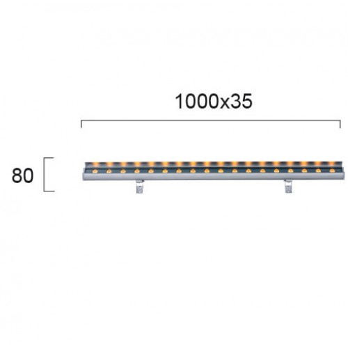 LED Wall Washer Αλουμινίου Σε Ανθρακί 100cm 24W 24V IP66 TRICK - Viokef