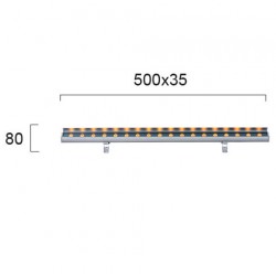 LED Wall Washer Αλουμινίου Σε Ανθρακί 50cm 12W 24V IP66 Dimmable TRICK - Viokef