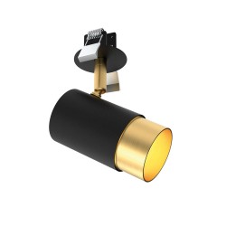 Χωνευτό Σποτ Σε Μαύρο Με Χρυσό Ματ 1xGU10 ZIGGY VIOKEF