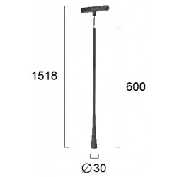 Μονόφωτο Μαύρο για Μαγνητική Ράγα Magnetic 6W 48VDC - VIOKEF