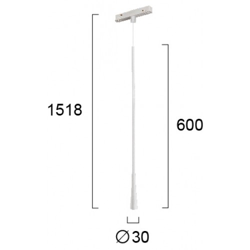 Μονόφωτο Λευκό για Μαγνητική Ράγα Magnetic 6W 48VDC - VIOKEF