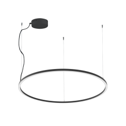 LED Κρεμαστό Γραμμικό Φωτιστικό Στρογγυλό Σε Μαύρο Χρώμα Ø90cm 3000K 48W VERDI VIOKEF