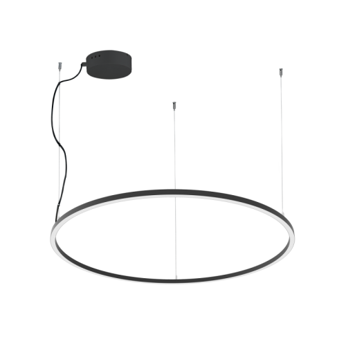 LED Κρεμαστό Γραμμικό Φωτιστικό Στρογγυλό Σε Μαύρο Χρώμα Ø90cm 3000K 48W VERDI VIOKEF