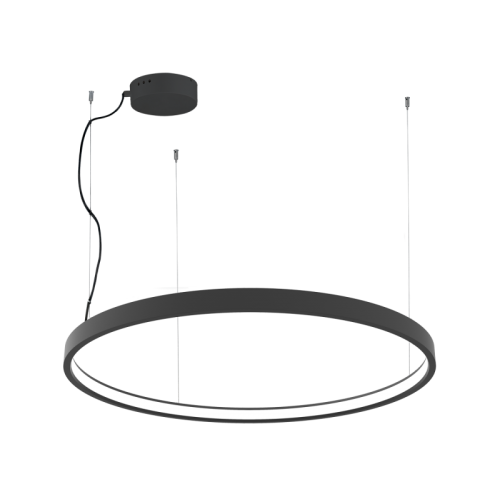 LED Κρεμαστό Γραμμικό Φωτιστικό Στρογγυλό Σε Μαύρο Χρώμα Ø90cm 54W 3000K VERDI VIOKEF