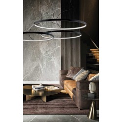 LED Κρεμαστό Γραμμικό Φωτιστικό Στρογγυλό Σε Μαύρο Χρώμα Ø90cm 54W 4000K VERDI VIOKEF