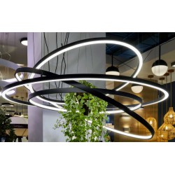 LED Κρεμαστό Γραμμικό Φωτιστικό Στρογγυλό Σε Μαύρο Χρώμα Ø127cm 61W 4000K VERDI VIOKEF