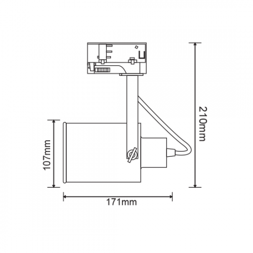 Φωτιστικό Σποτ Ράγας Τριφασικό 4 Καλωδίων 1xE27 PAR30 Μαύρο No13 - ACA
