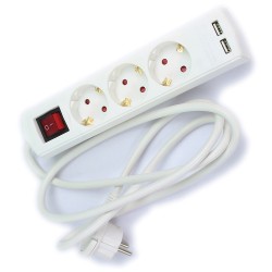 TAYG ΠΟΛΥΠΡΙΖΟ ΜΕ ΔΙΑΚΟΠΤΗ 3 ΘΕΣΕΩΝ + 2USB