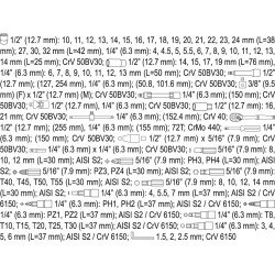 ΚΑΡΥΔΑΚΙΑ ΚΑΣΕΤΙΝΑ CrV 1/4” & 1/2” - 94 ΤΜΧ YT-12681