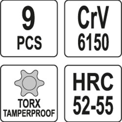 ΚΛΕΙΔΙΑ ALLEN TORX ΣΕΤ 9 ΤΜΧ. YT-0511