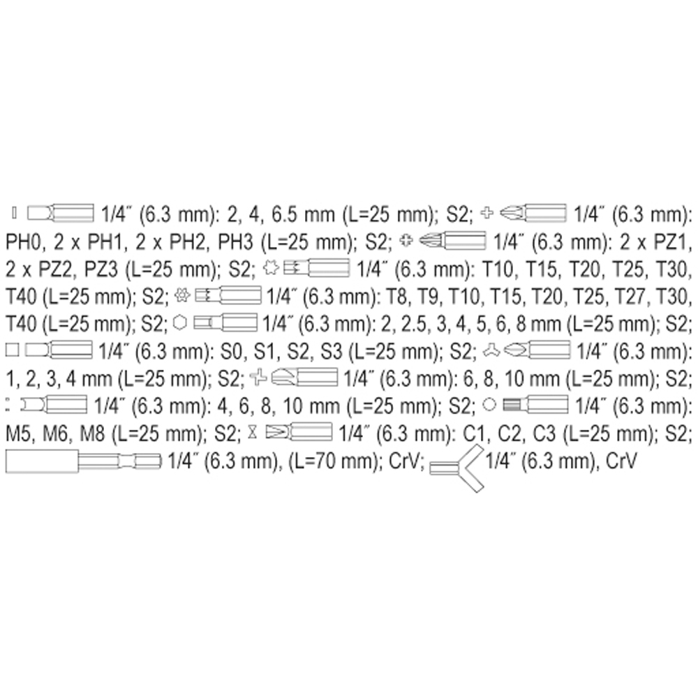 ΜYTΕΣ ΣΕΤ  ΚΑΣΤ S2 59 ΤΕΜ YT-04624