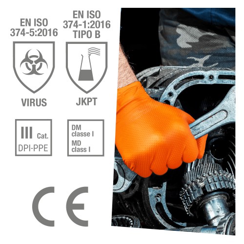 ​​​​​​​ΓΑΝΤΙΑ ΝΙΤΡΙΛΙΟΥ ΣΥΝΕΡΓΕΙΟΥ ΠΟΡΤΟΚΑΛΙ  (50ΤΕΜ) - L-ΜΕΓΕΘΟΣ