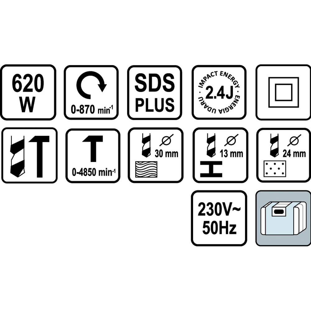 ΠΙΣΤΟΛΕΤΟ SDS PLUS 620W 2,4J SET STHOR 79054