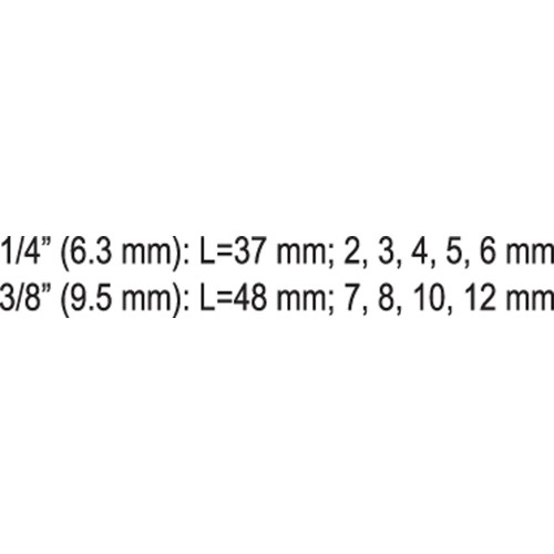 ΚΑΡΥΔΑΚΙΑ HEX ΣΕΤ 1/4-3/8 9ΤΕΜ YT-04401
