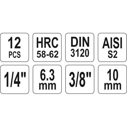 ΚΑΡΥΔΑΚΙΑ ΣΕΤ 12 ΤΕΜ 1/4-3/8 CR-V YT-04332