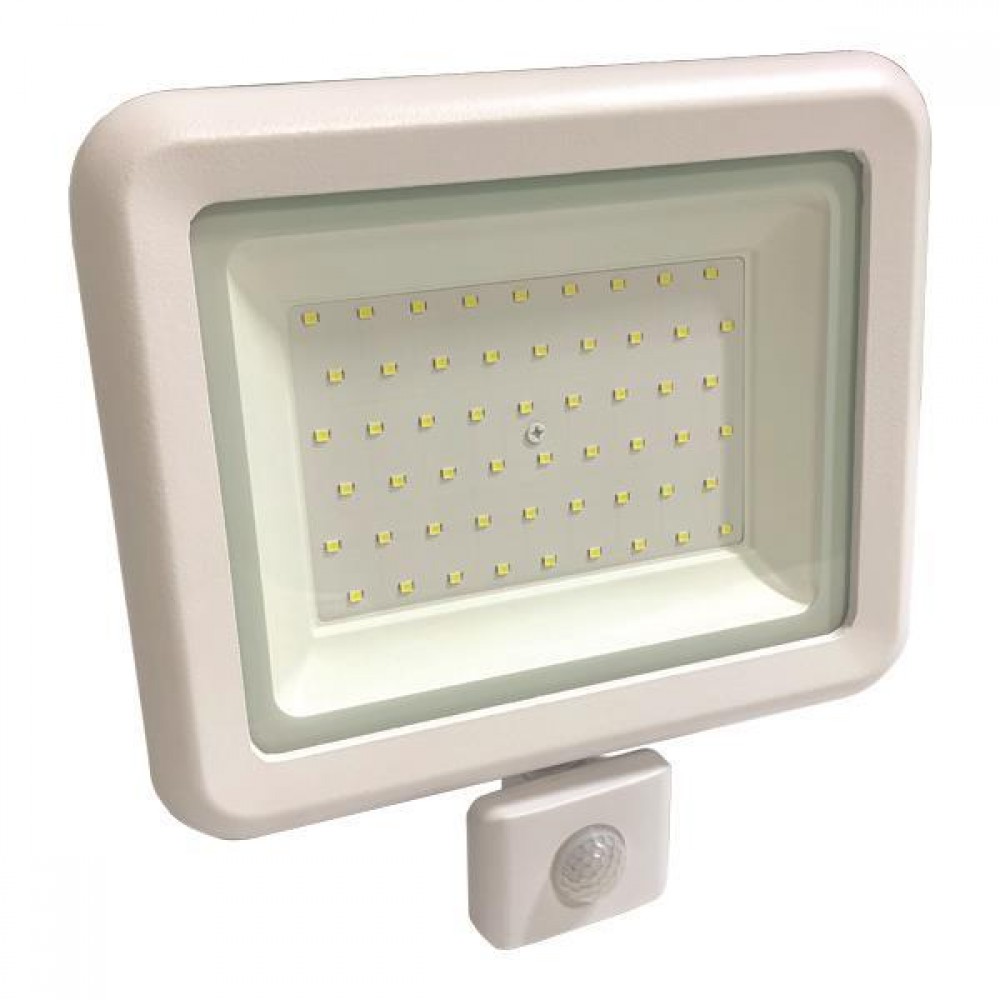 ΠΡΟΒΟΛΕΑΣ LED 50W SMD ΜΕ ΠΕΡΙΣΤΡΕΦΟΜΕΝΟ ΑΝΙΧΝΕΥΤΗ ΚΙΝΗΣΗΣ ΛΕΥΚΟΣ IP44 PLUS