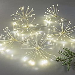 ΜΠΟΥΚΕΤΑΚΙΑ 120 MINI LED, ΜΕ ΜΕΤΑΣΧΗΜΑΤΙΣΤΗ, 6 ΜΠΟΥΚΕΤΑ x 20 LED, ΑΣΗΜΙ ΧΑΛΚΟΣ, ΘΕΡΜΟ ΛΕΥΚΟ LED, ΑΠΟΣΤΑΣΗ ΜΠΟΥΚΕΤΩΝ  30cm, ΠΡΟΕΚΤΑΣΗ ΠΑΡΟΧΗΣ 3m, IP44 Magic Christmas