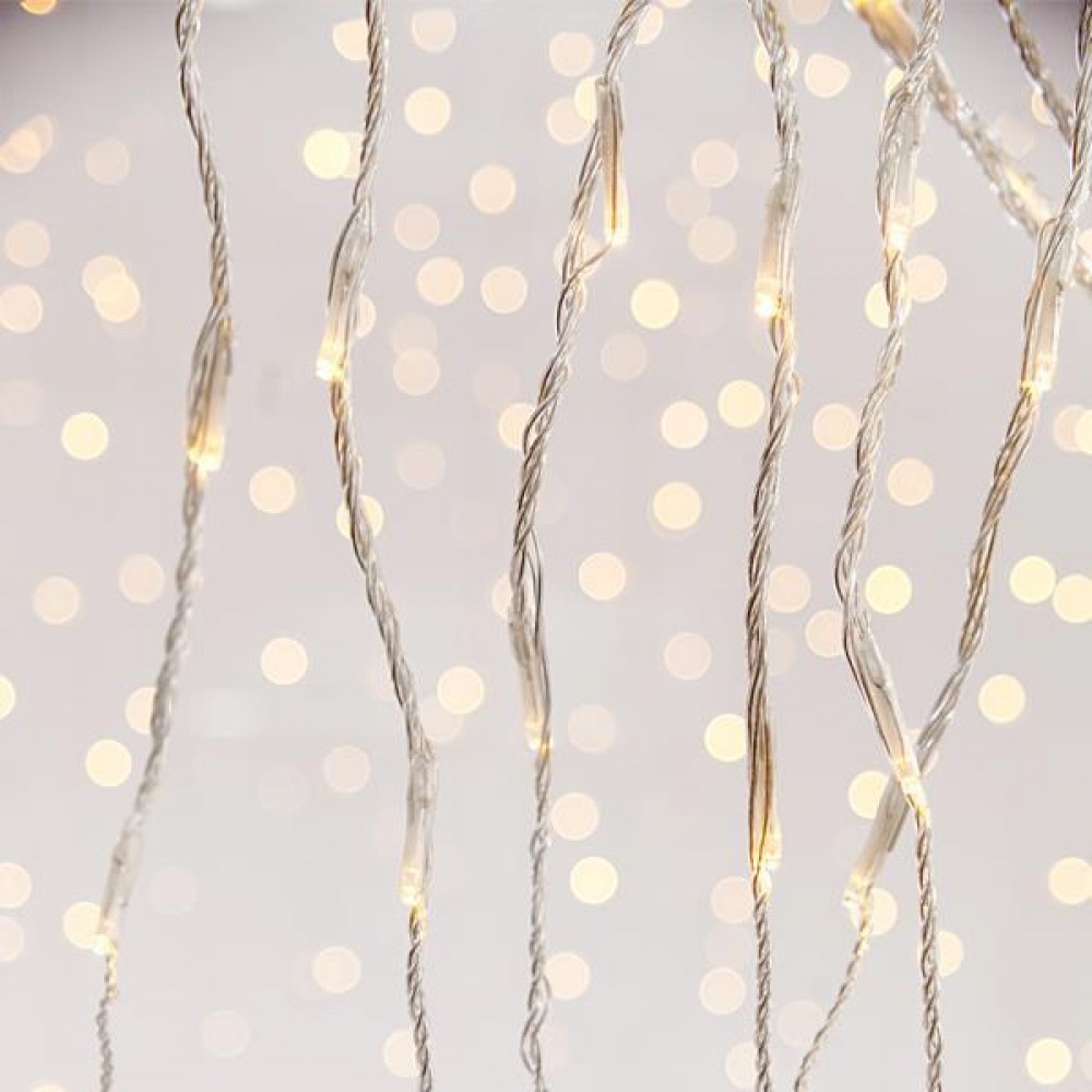 ΚΟΥΡΤΙΝΑ, 240 LED 3mm,31V ΜΕΤΑΣΧΗΜΑΤΙΣΤΗΣ, ΠΡΟΓΡΑΜΜΑ SNOWFALL, ΔΙΑΦΑΝΟ ΚΑΛΩΔΙΟ, ΘΕΡΜΟ ΛΕΥΚΟ LED, ΠΡΟΕΚΤΑΣΗ ΠΑΡΟΧΗΣ 3m, 200x100cm,ΙΡ44 Magc Christmas