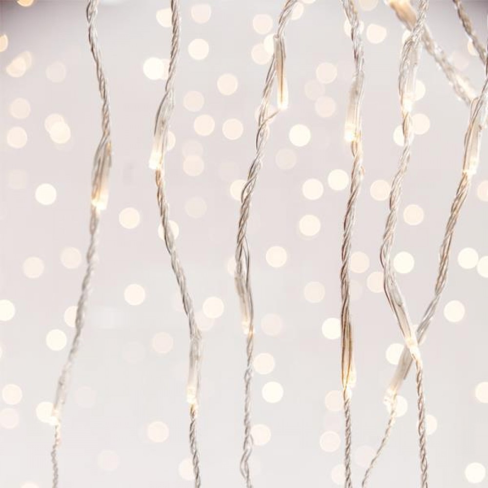 ΚΟΥΡΤΙΝΑ, 240 LED 3mm,31V ΜΕΤΑΣΧΗΜΑΤΙΣΤΗΣ, ΠΡΟΓΡΑΜΜΑ SNOWFALL, ΔΙΑΦΑΝΟ ΚΑΛΩΔΙΟ, ΛΕΥΚΟ LED, ΠΡΟΕΚΤΑΣΗ ΠΑΡΟΧΗΣ 3m, 200x100cm,ΙΡ44 Magic Christmas