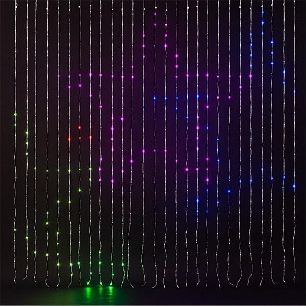 ΚΟΥΡΤΙΝΑ, 756 SMART MINI LED, 5V ΜΕΤΑΣΧΗΜΑΤΙΣΤΗΣ,  ΕΛΕΓΧΟΣ ΠΡΟΓΡΑΜΜΑΤΟΣ ΜΕ ΕΦΑΡΜΟΓΗ, ΔΙΑΦΑΝΟ ΚΑΛΩΔΙΟ ΠΛΑΚΕ, RGBW LED, ΠΡΟΕΚΤΑΣΗ ΠΑΡΟΧΗΣ 5m, 200x200cm, IP44 Magic Christmas