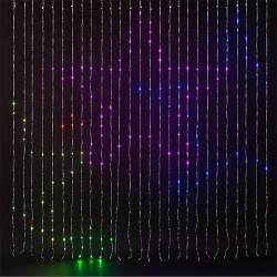 ΚΟΥΡΤΙΝΑ, 756 SMART MINI LED, 5V ΜΕΤΑΣΧΗΜΑΤΙΣΤΗΣ,  ΕΛΕΓΧΟΣ ΠΡΟΓΡΑΜΜΑΤΟΣ ΜΕ ΕΦΑΡΜΟΓΗ, ΔΙΑΦΑΝΟ ΚΑΛΩΔΙΟ ΠΛΑΚΕ, RGBW LED, ΠΡΟΕΚΤΑΣΗ ΠΑΡΟΧΗΣ 5m, 200x200cm, IP44 Magic Christmas