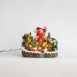 ΧΩΡΙΟ ΞΩΤΙΚΩΝ, 11 LED, ΜΕ ΜΕΤΑΣΧΗΜΑΤΙΣΤΗ, ΜΕ ΚΙΝΗΣΗ, 31x23x24cm Magic Christmas