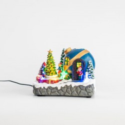 ΜΠΑΛΑ-ΣΠΙΤΙ ΞΩΤΙΚΩΝ, 6 LED, ΜΕ ΜΕΤΑΣΧΗΜΑΤΙΣΤΗ, ΜΕ ΚΙΝΗΣΗ, 21x14x16cm Magic Christmas